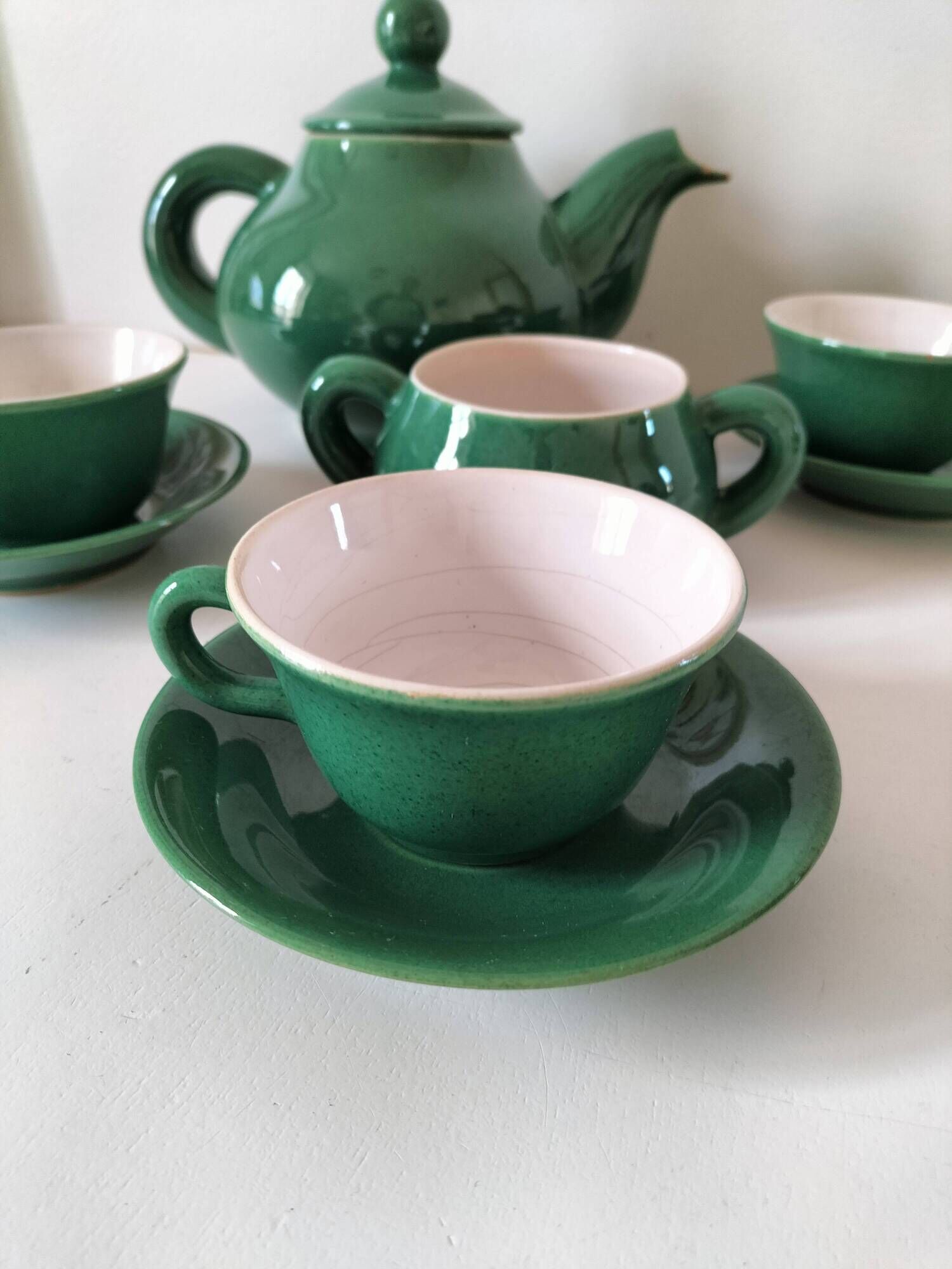 Teapot, 3 cups and sugar bowl KERALUC