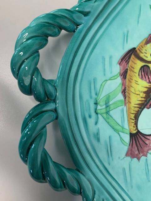 Large ceramic cut dish Monaco Cerart fish