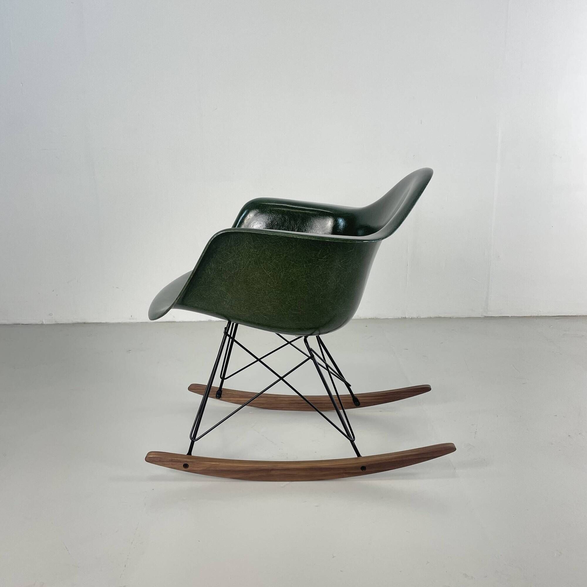 Eames Herman Miller 1950s RAR rocking chair in dark olive green