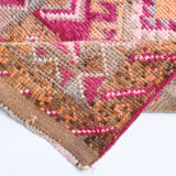 3x13 long hot pink vintage runner rug 399x81cm