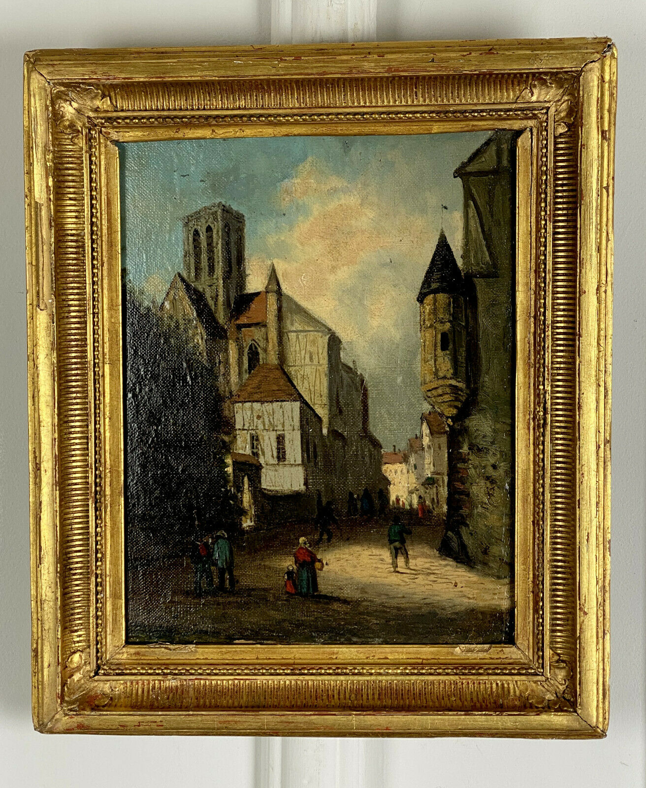 Oil on panel table from the early 19th century