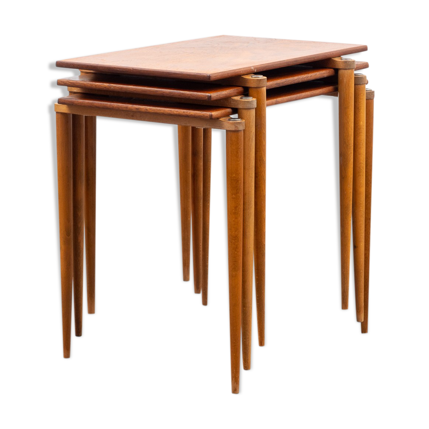 Set of three tables gigognes years teak, Edition Opal, Vintage