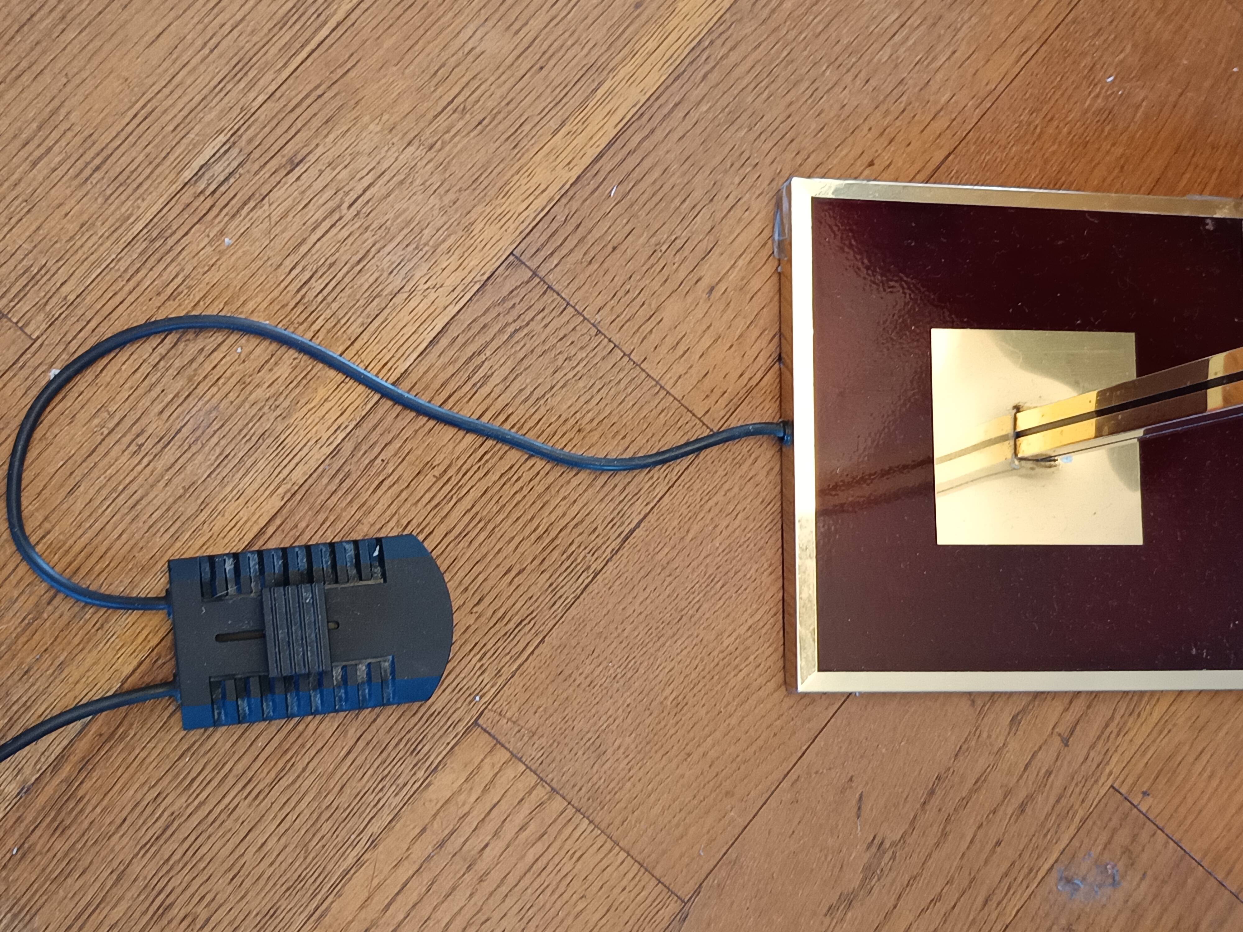 Postmodern design halogen floor lamp with dimmer, Italian, Made in France.