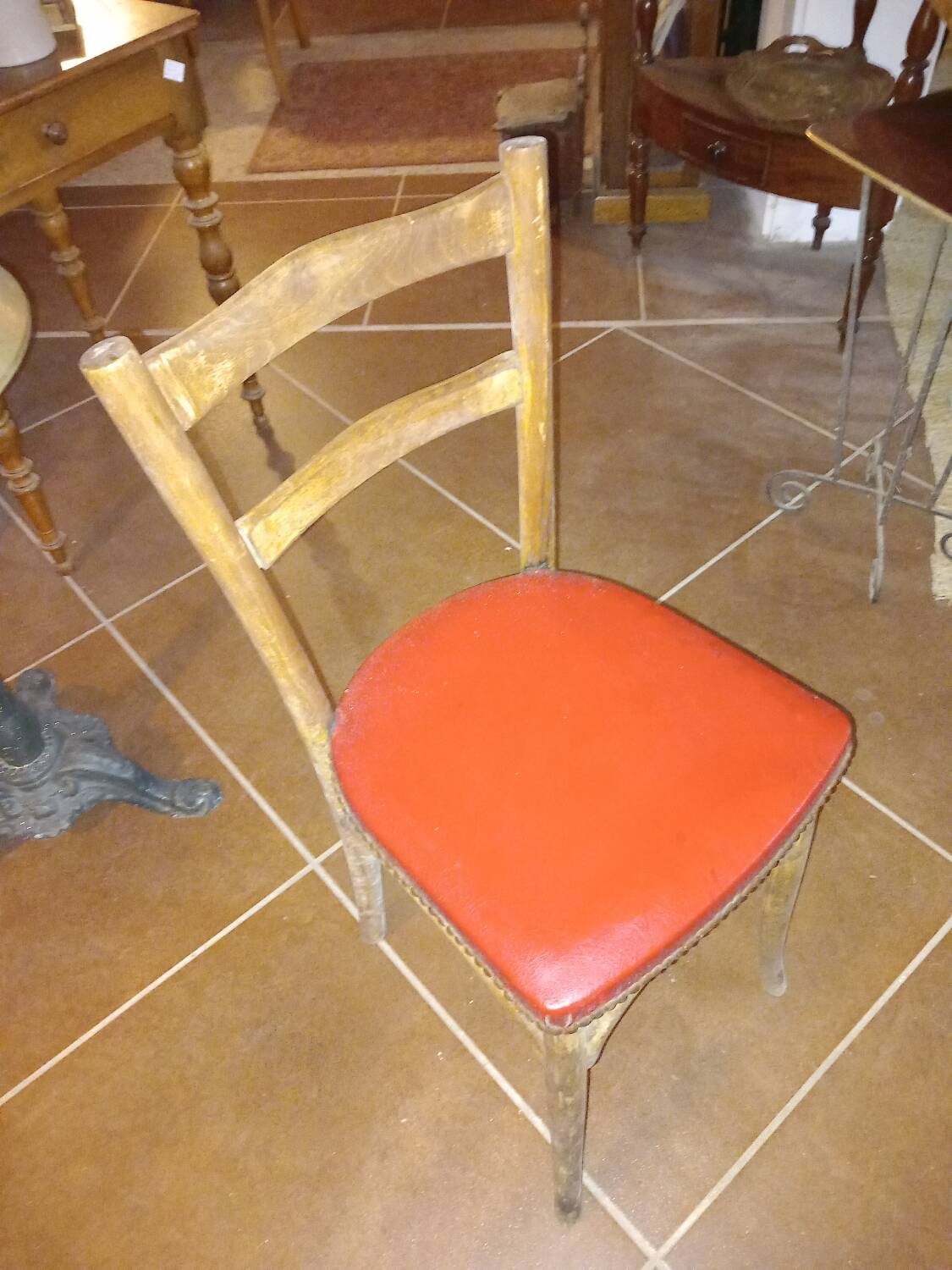 Red bistro chair