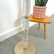 Lampe à suspension Jaren 70 en verre et chrome