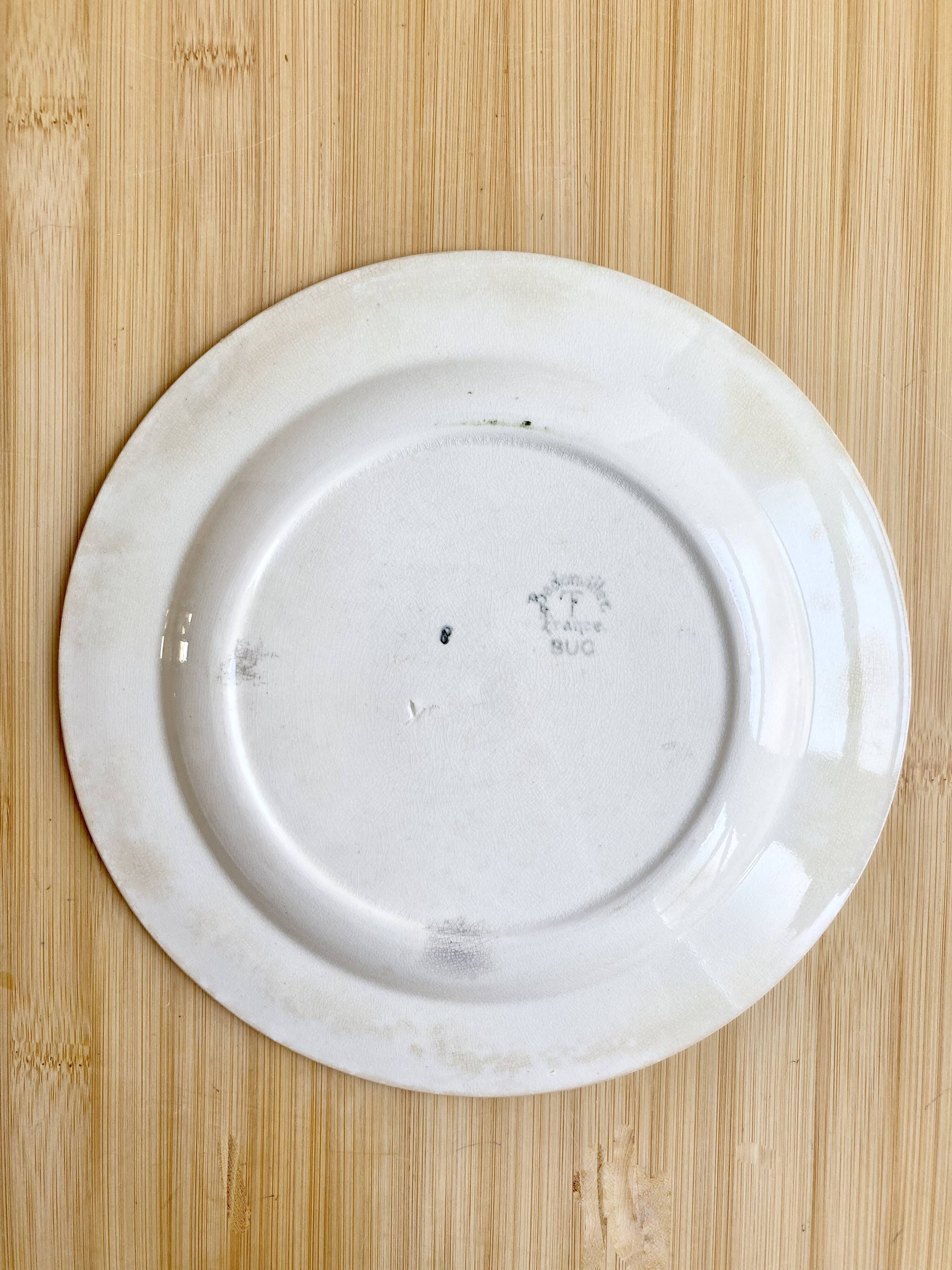 Duo of Badonviller Art Deco Iron Earth plates