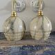Pair of art deco wall lamps in marbled opaline