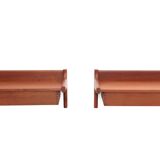 Set of 2 floating teak bedside tables by Borge Mogensen