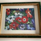Bouquet of anemones = signed painting