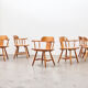 Lot de 6 chaises scandinaves en pin des années 1960 / 70