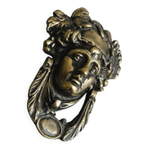 Grand heurtoir en laiton en métal style antique.