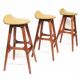 Three 1960s Danish Bar Stools In Rosewood & Leather by Erik Buch