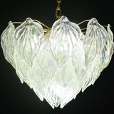 Amazing large Murano glass rainbow leaves chandelier
