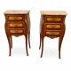 Louis XV bedside tables with floral marquetry