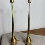 Pair of designer bronze candlesticks