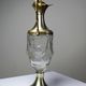 Vintage decorative jug in moulded glass and gilded brass, Italy circa 1980.