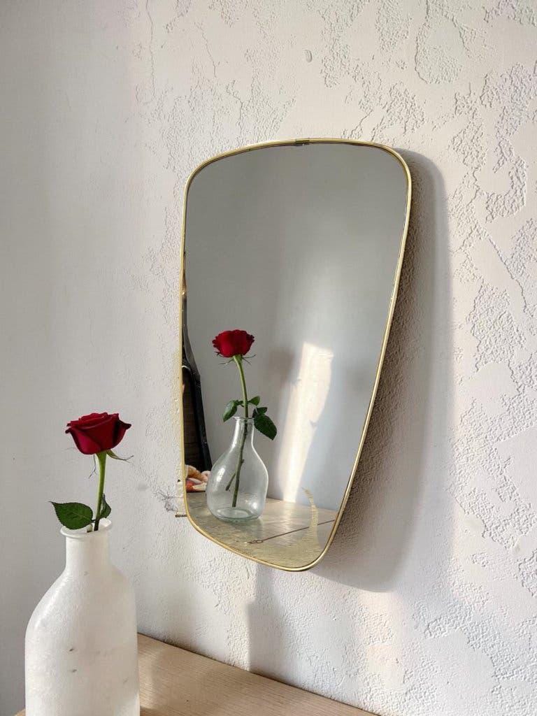 Vintage gold rockabilly wall mirror