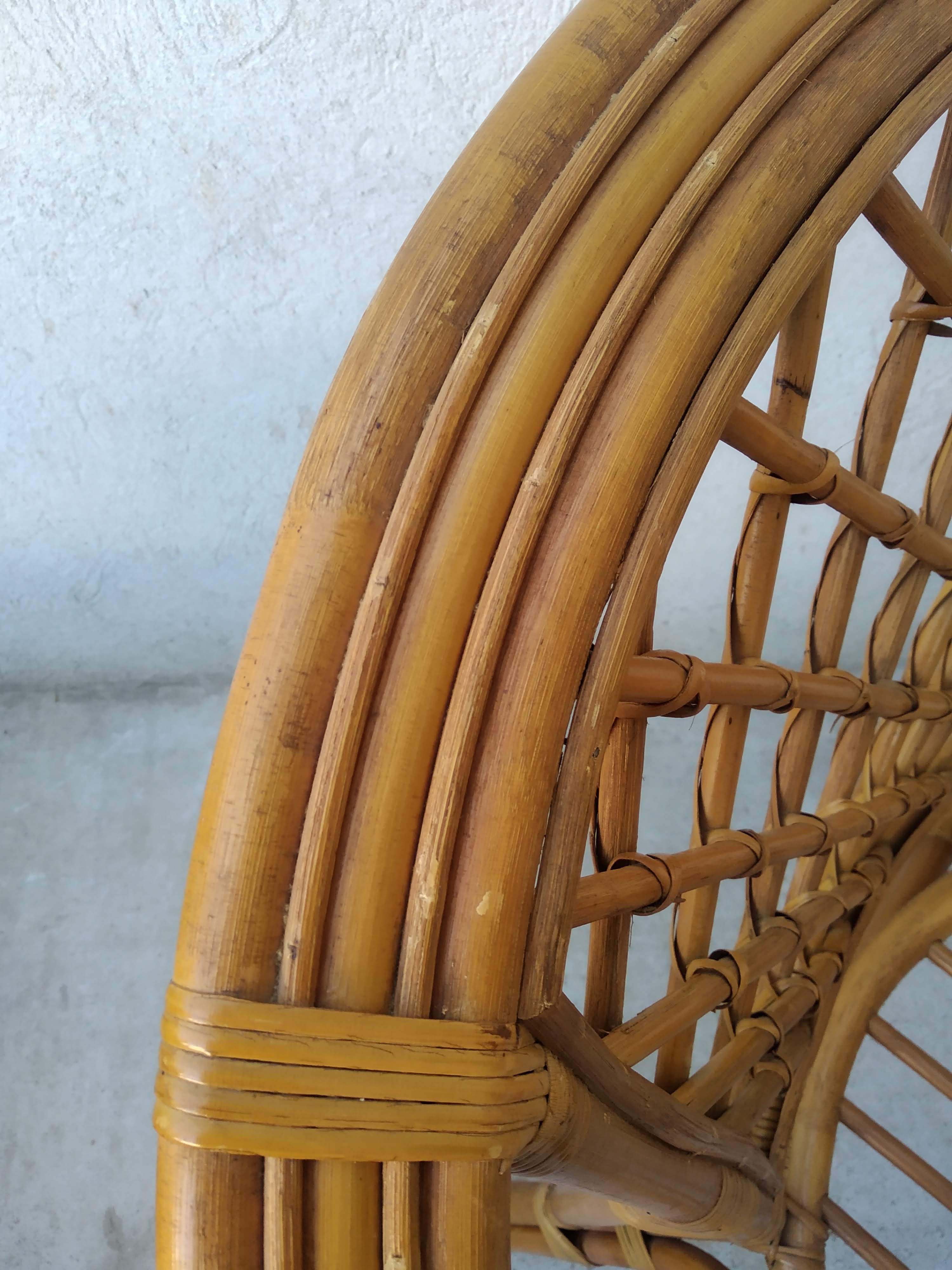Pair of vintage rattan armchairs