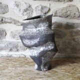 Sculptural raku vase