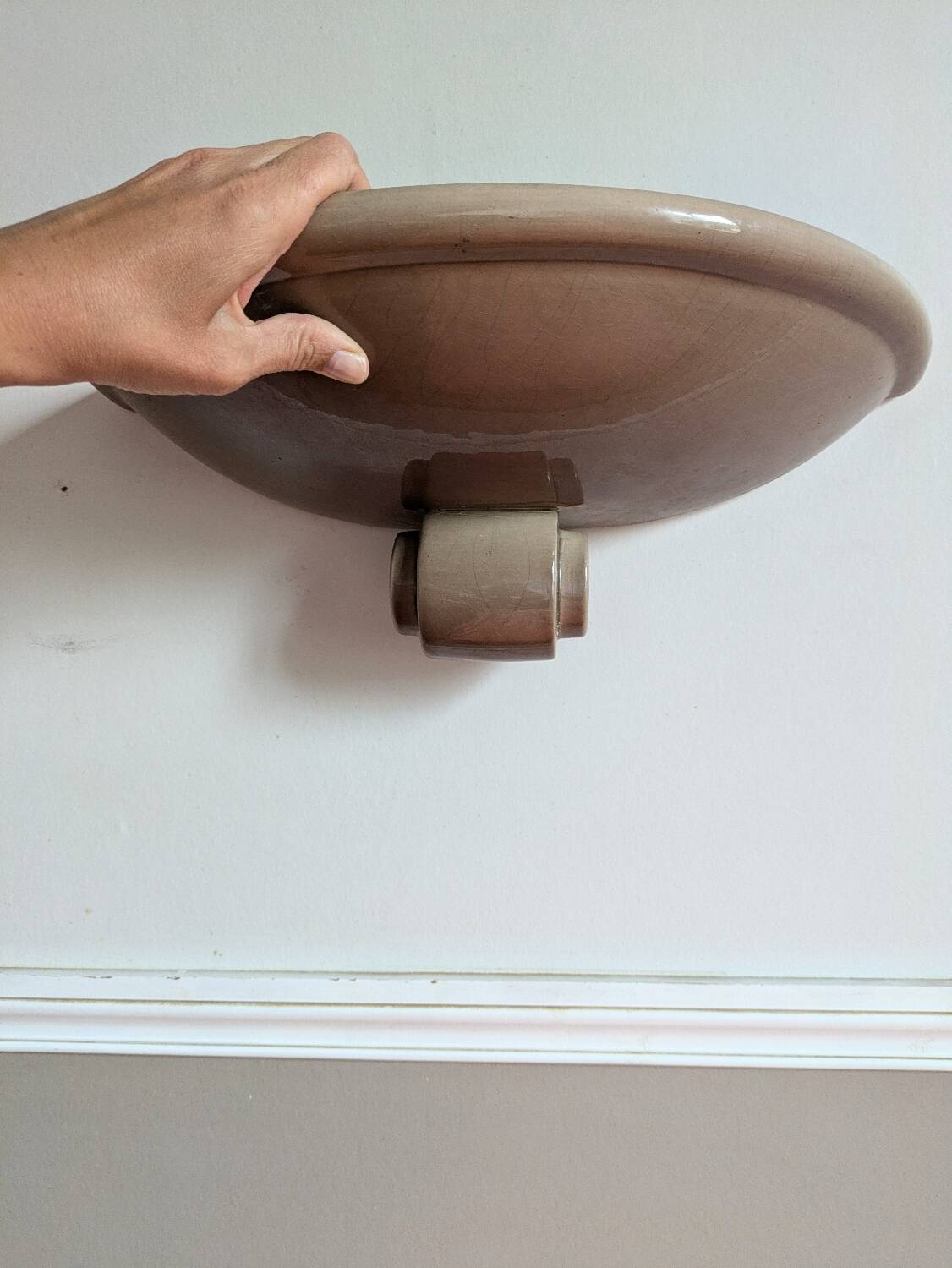 3 Kostka enamelled ceramic wall lights