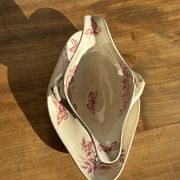 Saucier ancienne en faïence rose de Badonviller modèle Jasmin