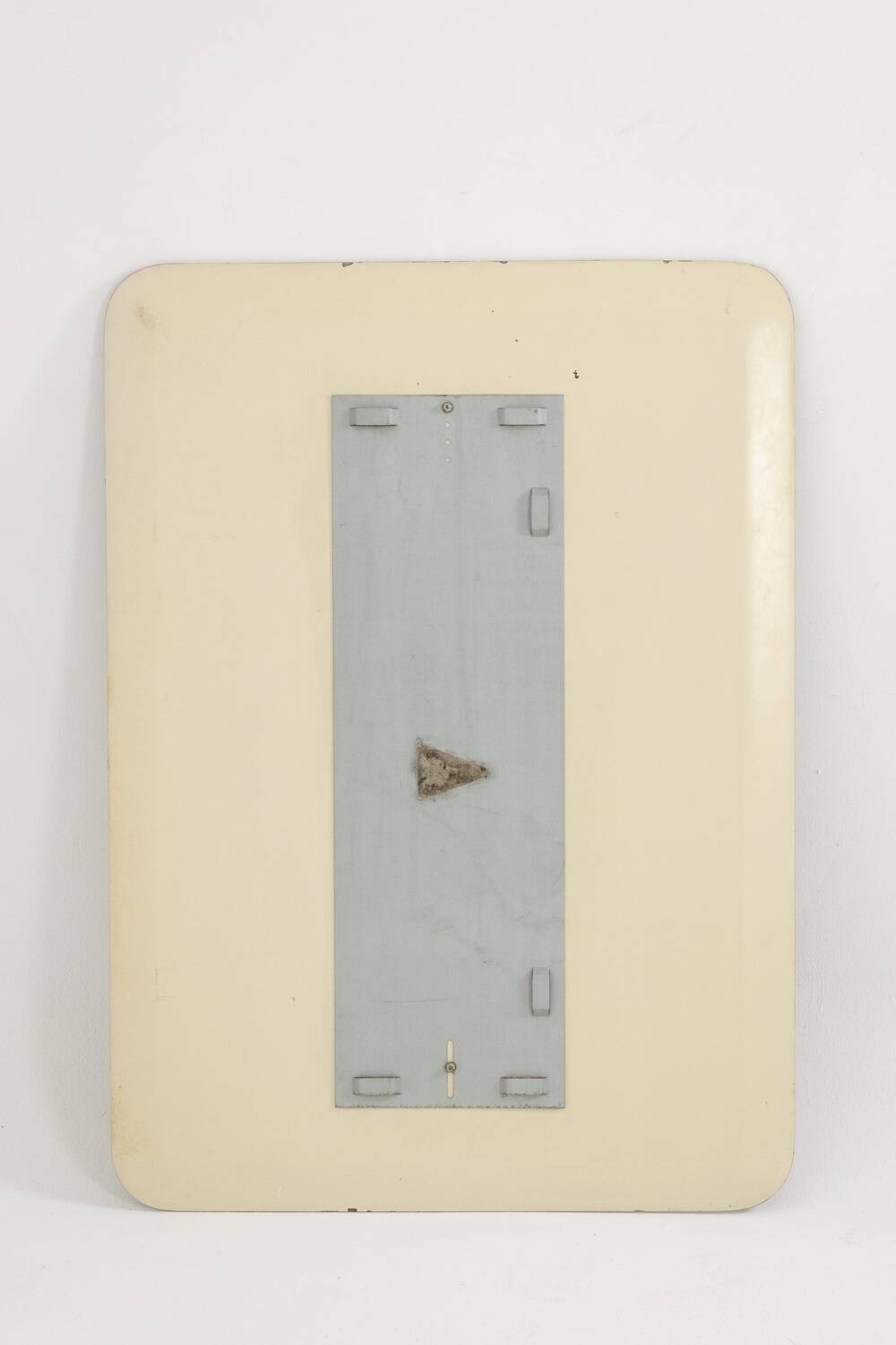 Bicolour rectangular mirror with rounded corners. Circa 1950.
