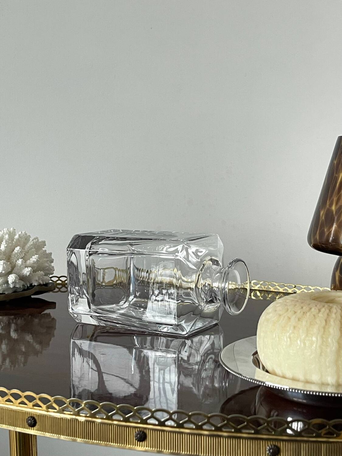 Crystal carafe and 4 glasses Daum France.