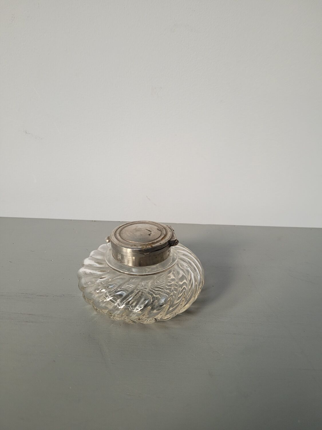 Old glass inkwell