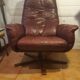 Superb relax armchair in burgundy leather "G Möbel Sweden".