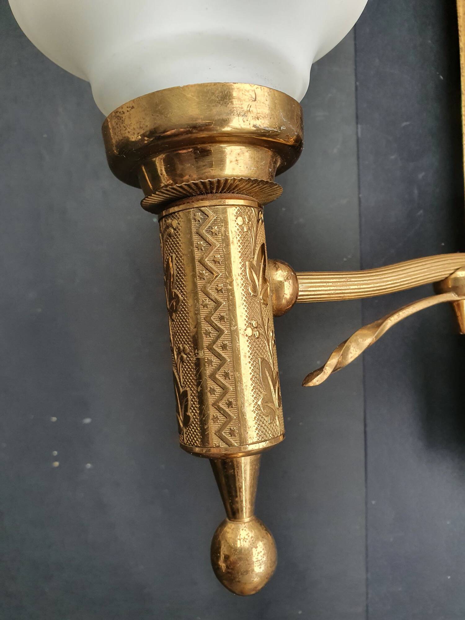 Pair of antique gold wall sconces