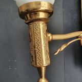 Pair of antique gold wall sconces