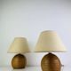 Paire de lampes boules en bois, années 80