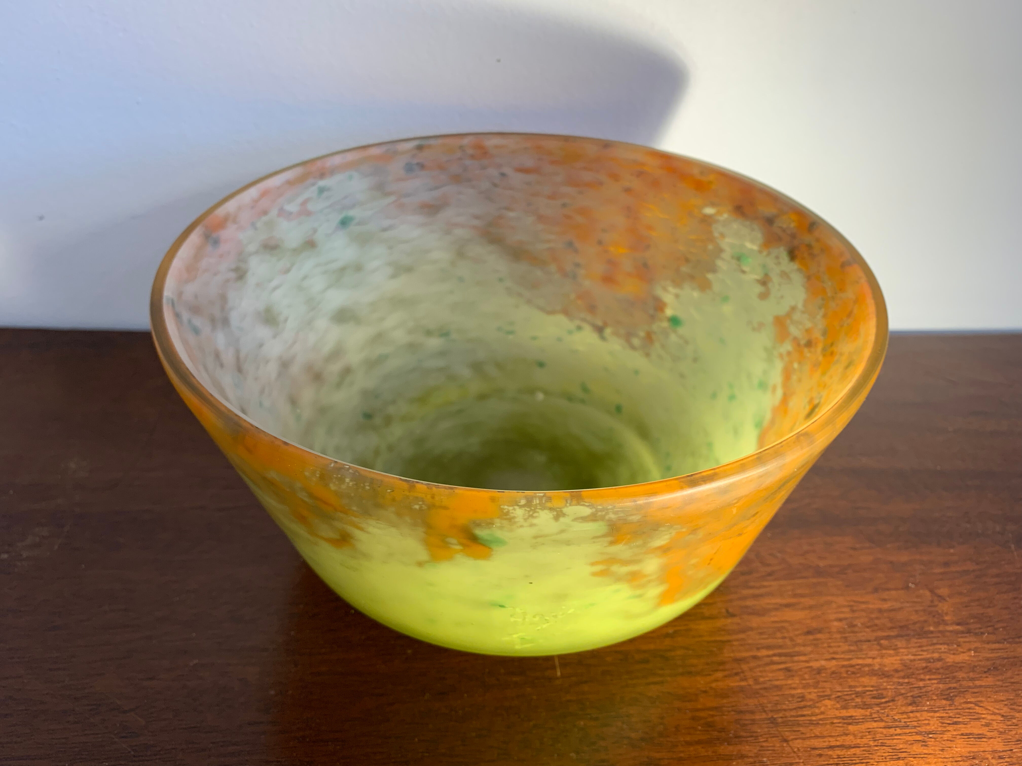 Coupe Daum Nancy en verre marmoréen