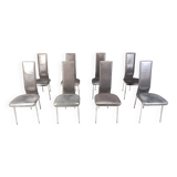 Vintage dining chairs by Giancarlo Vegni for Fasem, set of 8, 1980s