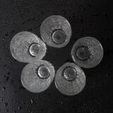 Set of 5 Vintage Bark Patterned Tumblers / Mid-Century Pressed Glass /Italy