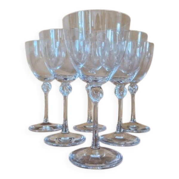 Daum France - Série de 6 verres à eau n°2 en cristal - Modèle Boléro - 17,7
