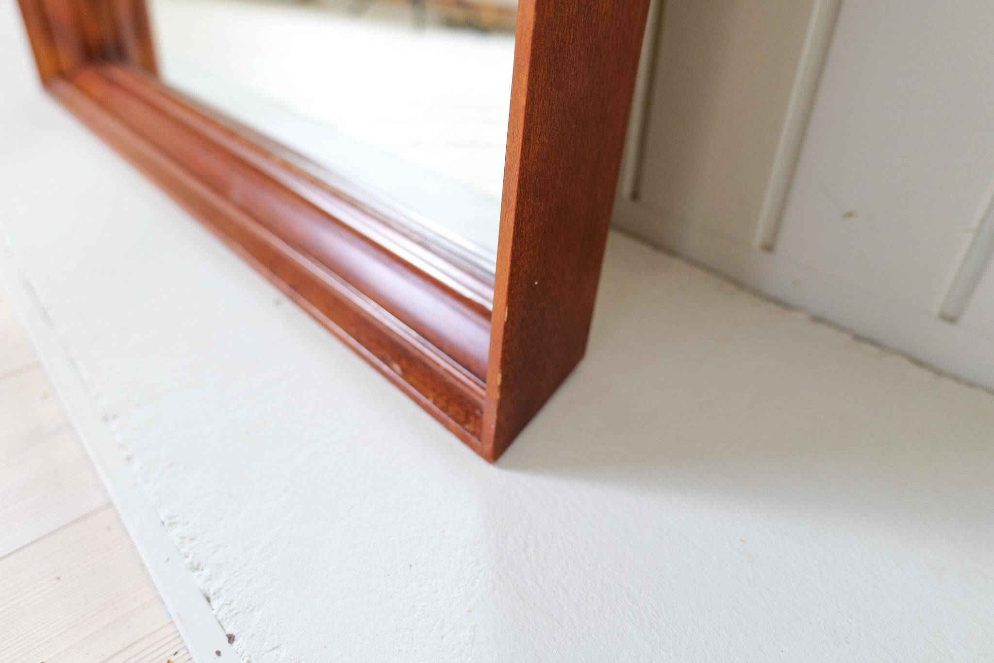 Mid-century modern walnut mirror, Sweden, 1960s