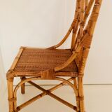 2 Italian chairs bamboo and rattan