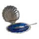 Beurrier coquillage en inox et verre