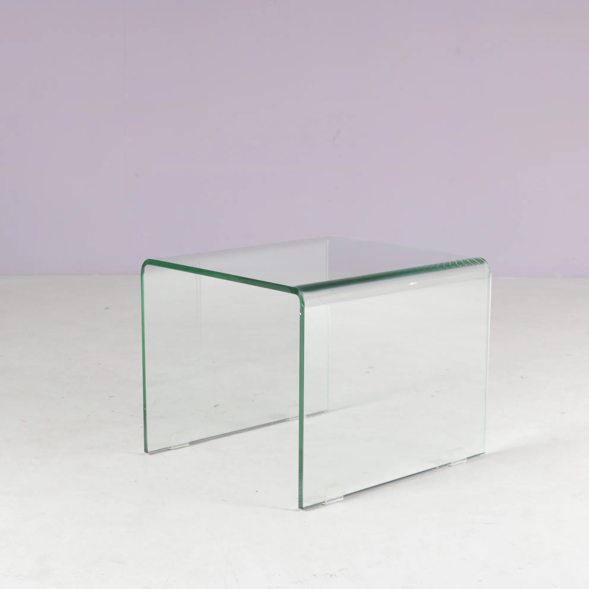 Table d'appoint en verre "Waterfall" des années 1980 par Fiam, Italie