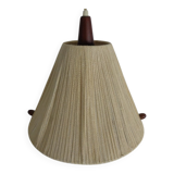 Teak and sisal ceiling lamp from Temde, 1960s