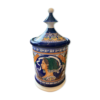 Pharmacy pot signed Florentine ceramic porcelain Italy