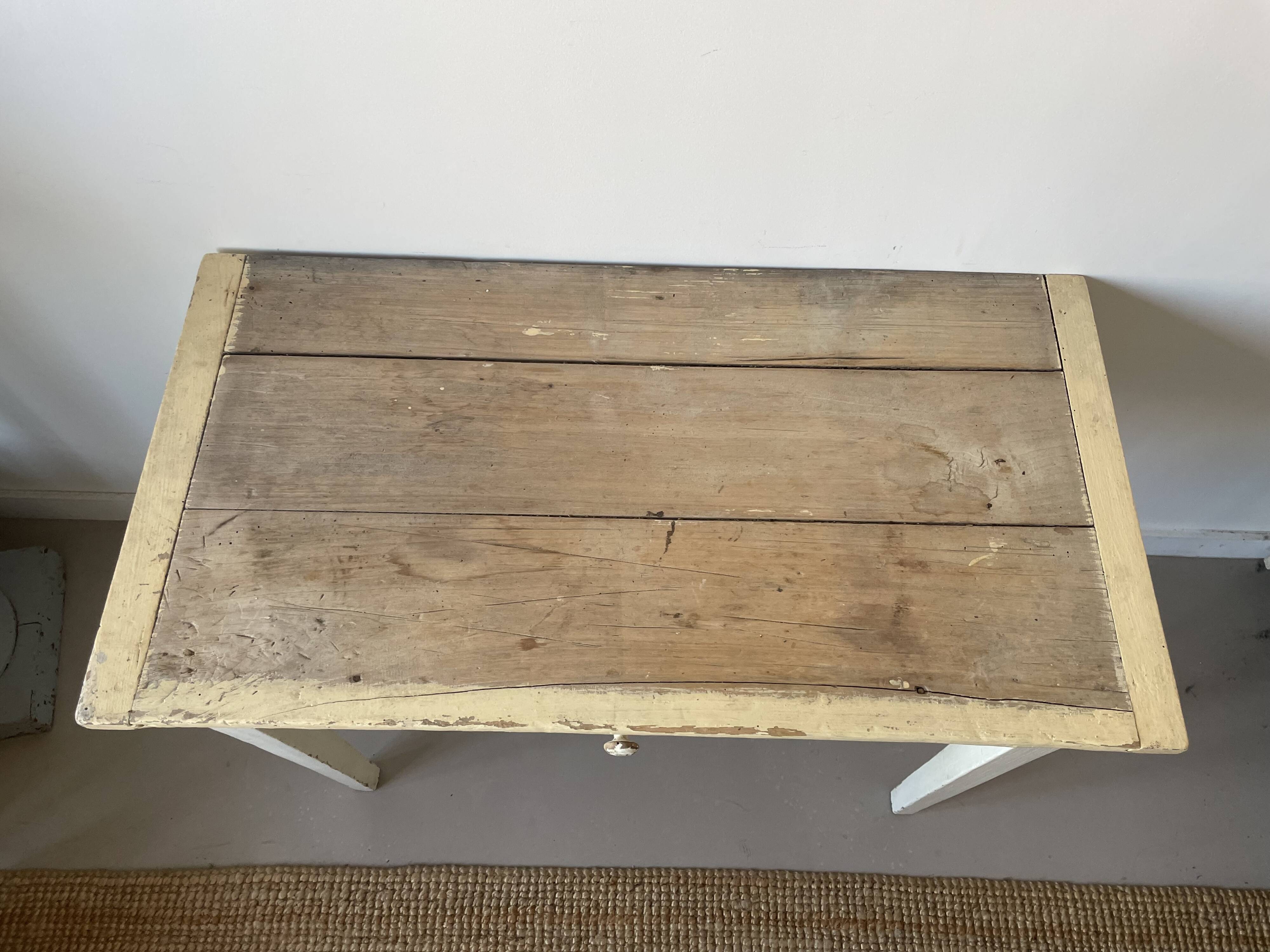 Small old wooden table