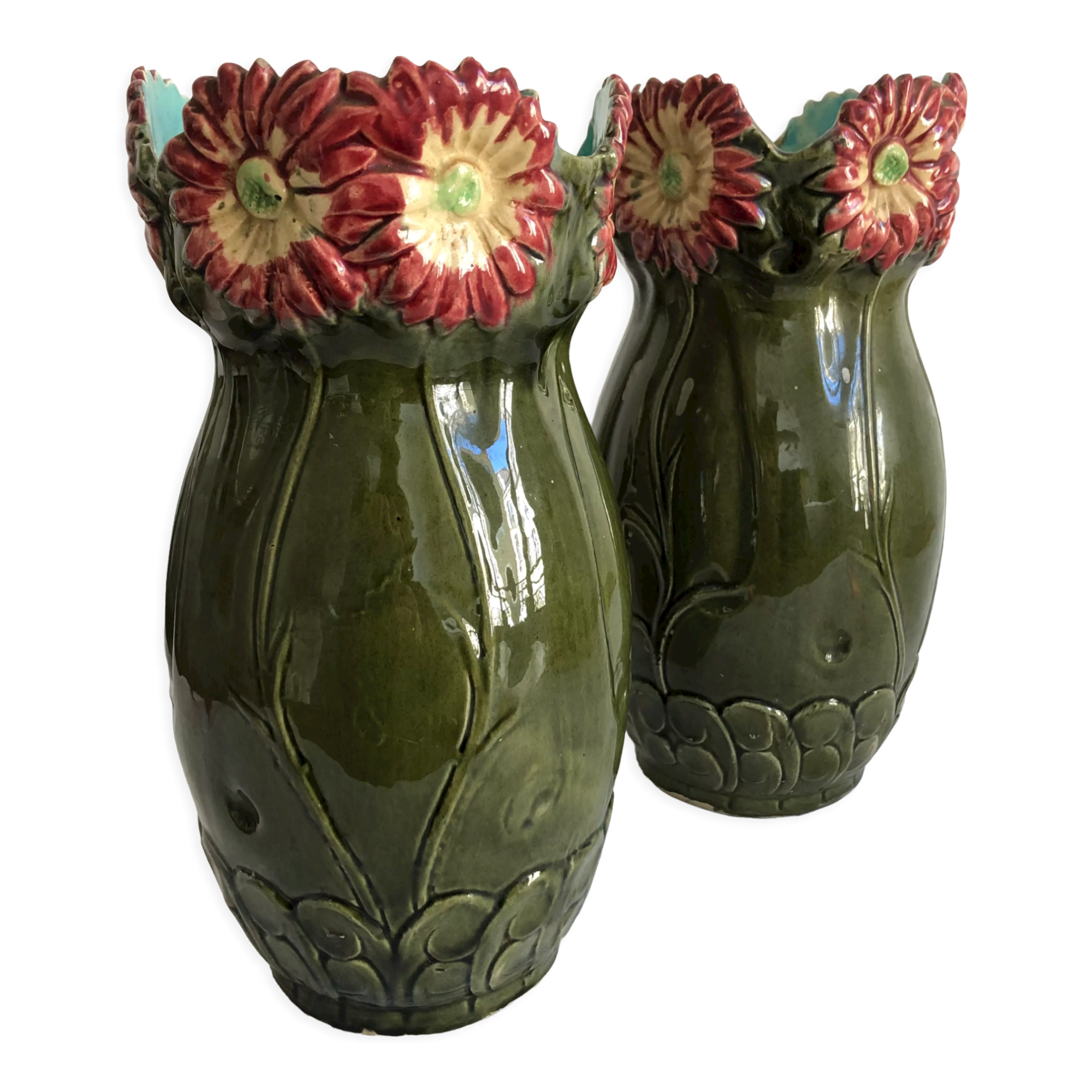 Pair of slip vases 1900