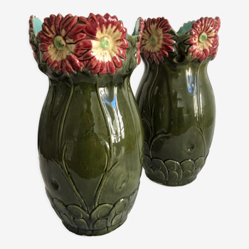 Pair of slip vases 1900