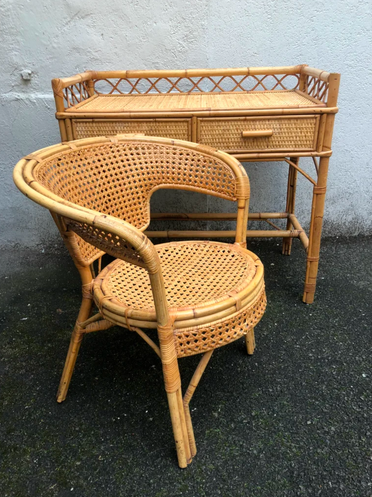 Rattan desk