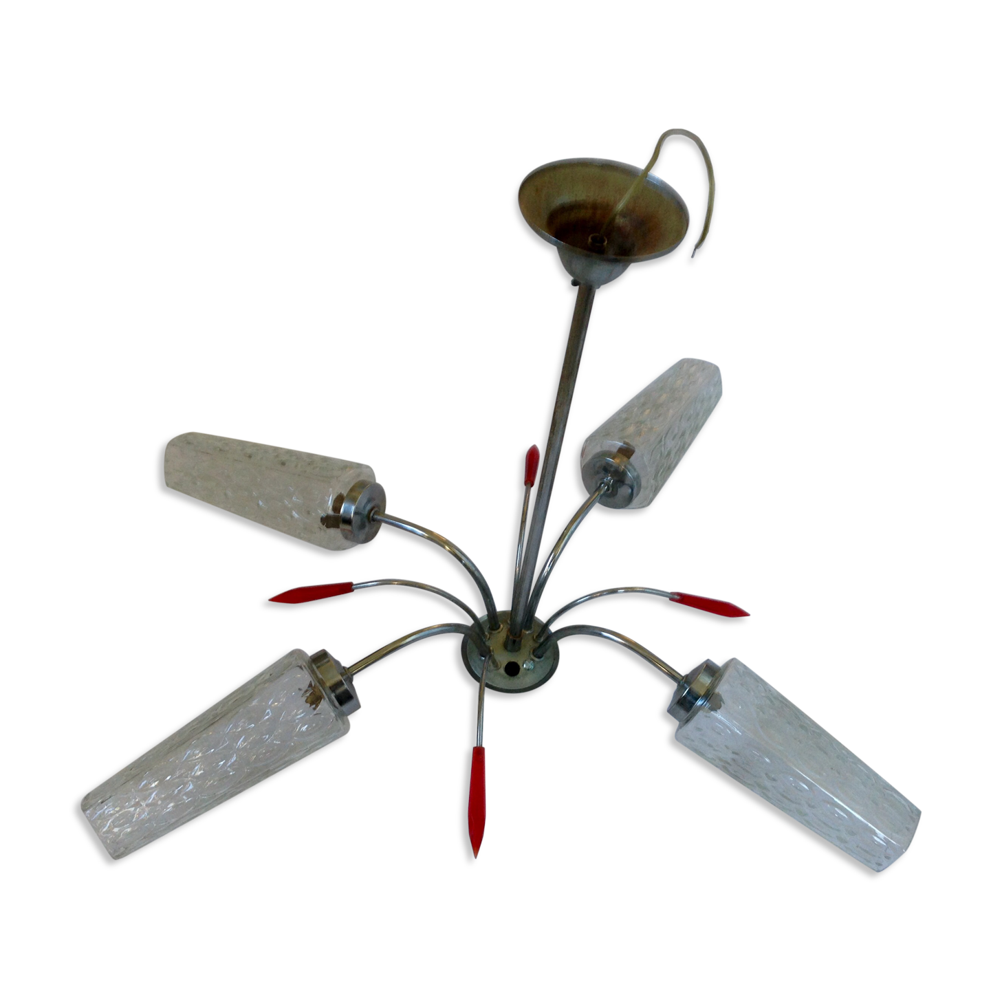 Luster four lights in glass 60 years