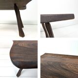 Mid Century Table d'appoint Tabouret de fleur Banc de fleur Tabouret Table basse en bois massif Brut