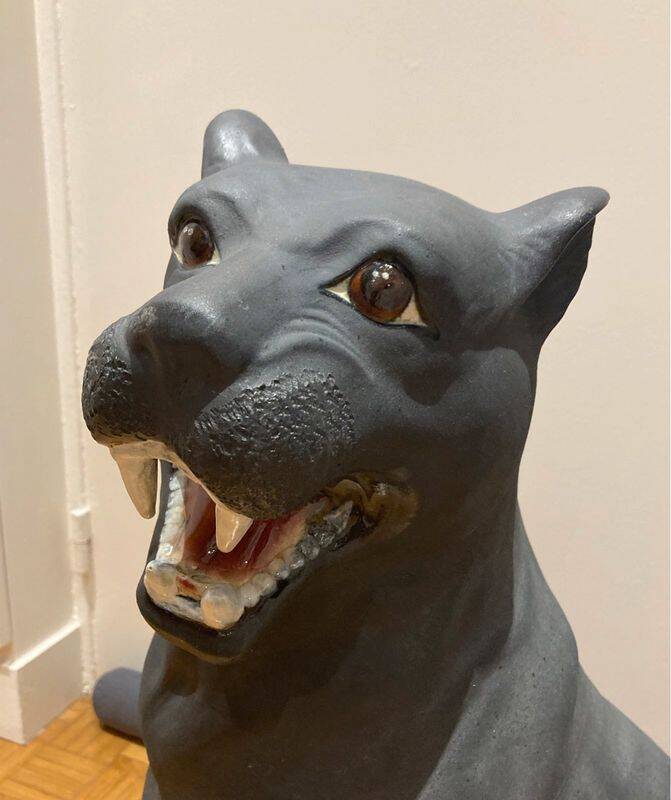 Panther ceramic italy design 1960 enamelled