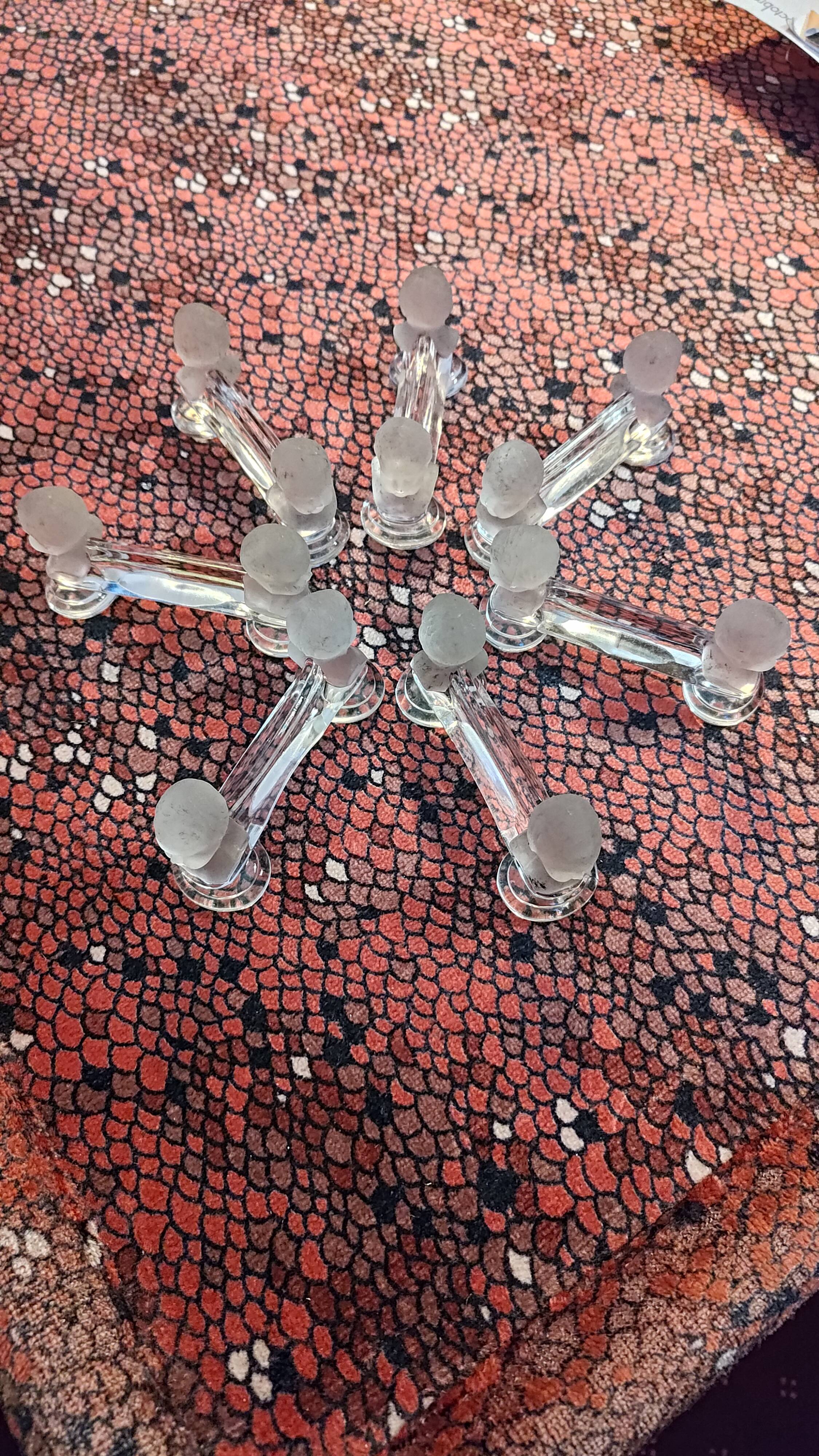 Set of 7 Baccarat Houdon crystal knife holders
